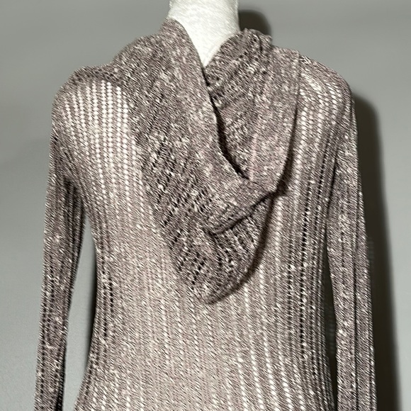 Full Tilt Purple and White Cardigan Sweater with Hood, Size Medium - Picture 5 of 6